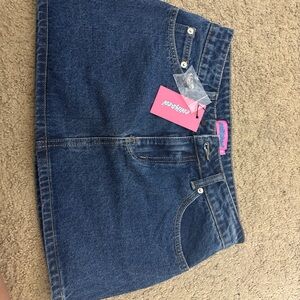 Edikted Blue Denim Skirt